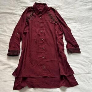 Axes Femme Burgundy and brown shoulder lacing detail dress Size medium
